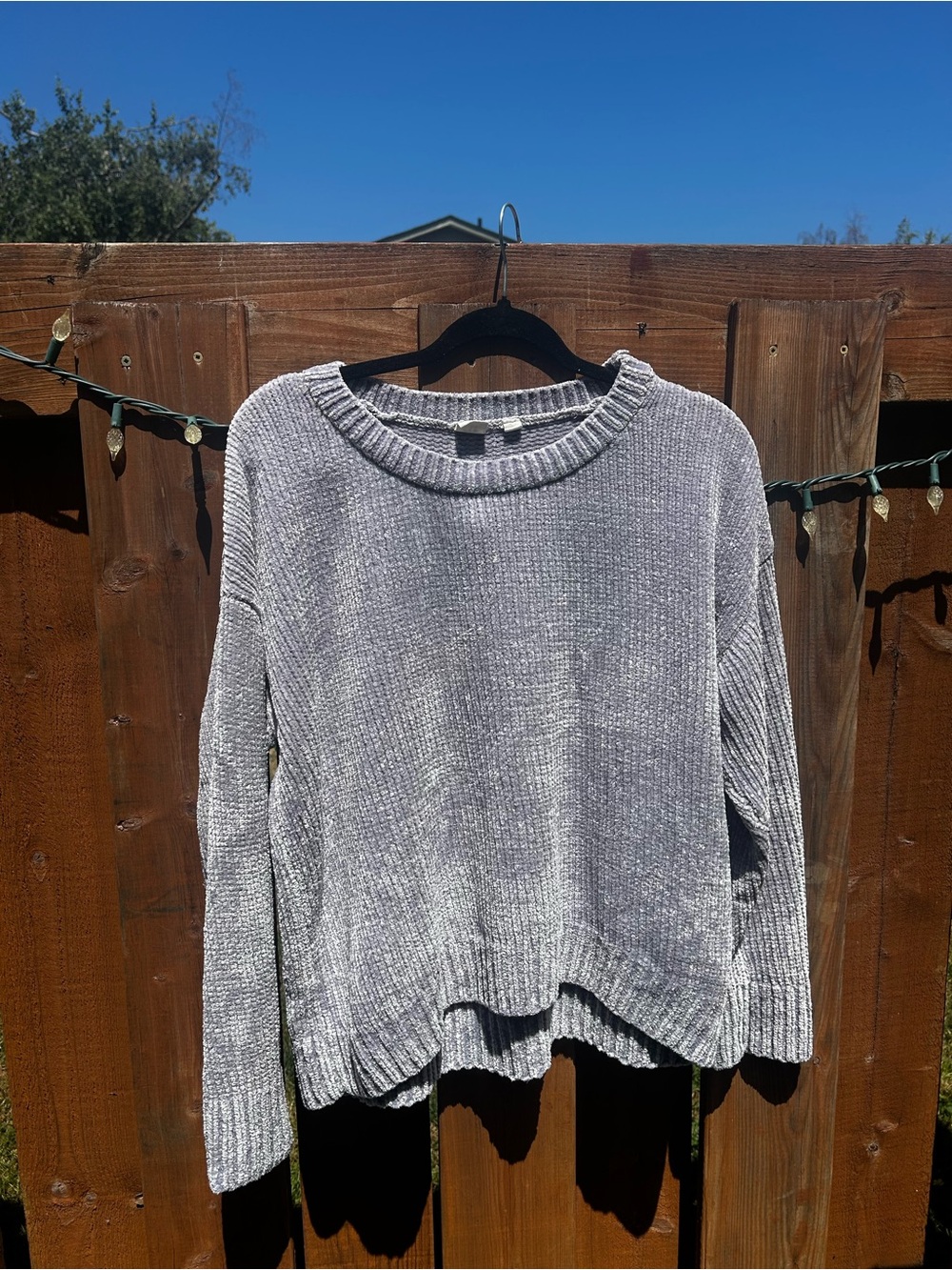 GAP Light Gray Chenille Scoopneck Sweater
